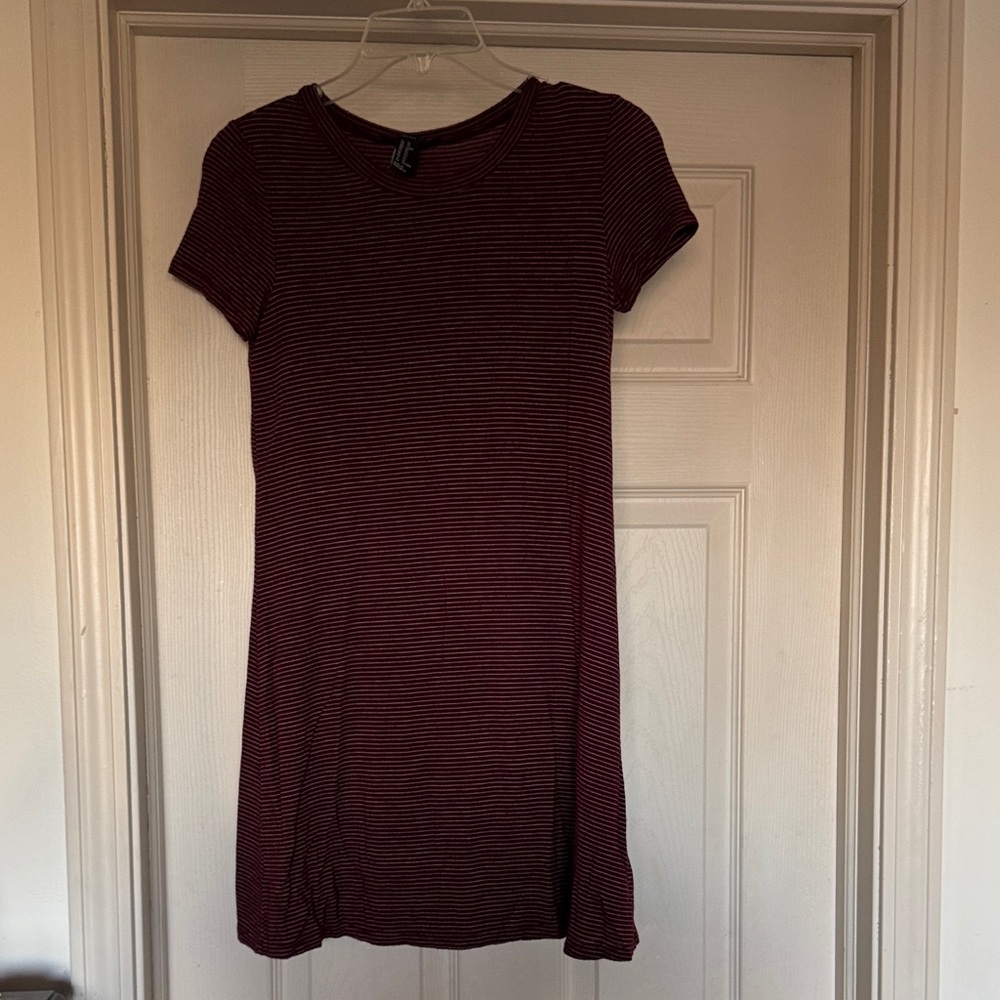 Forever 21 Burgundy Striped Mini Dress